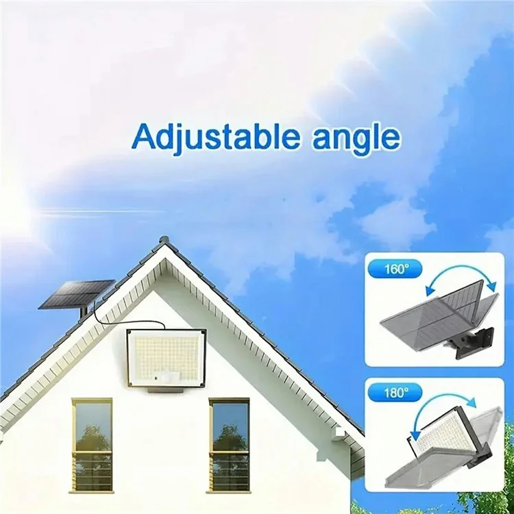 Lampe murale intelligente solaire étanche à 172 LED 300W avec détecteur de mouvement
