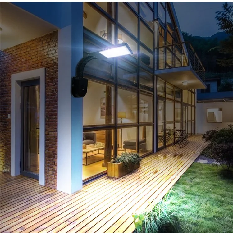 30 LED Solar Light Landscape Garden Outdoor Motion Sensor Wall Lamp with Remote Control - Schwarz