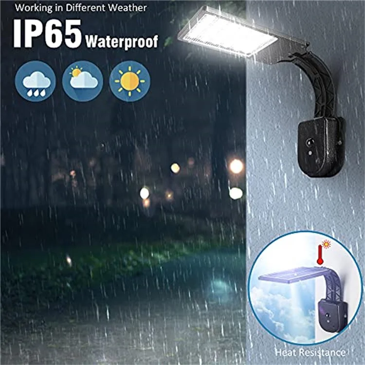 30 LED Solar Light Landscape Garden Outdoor Motion Sensor Wall Lamp with Remote Control - Schwarz