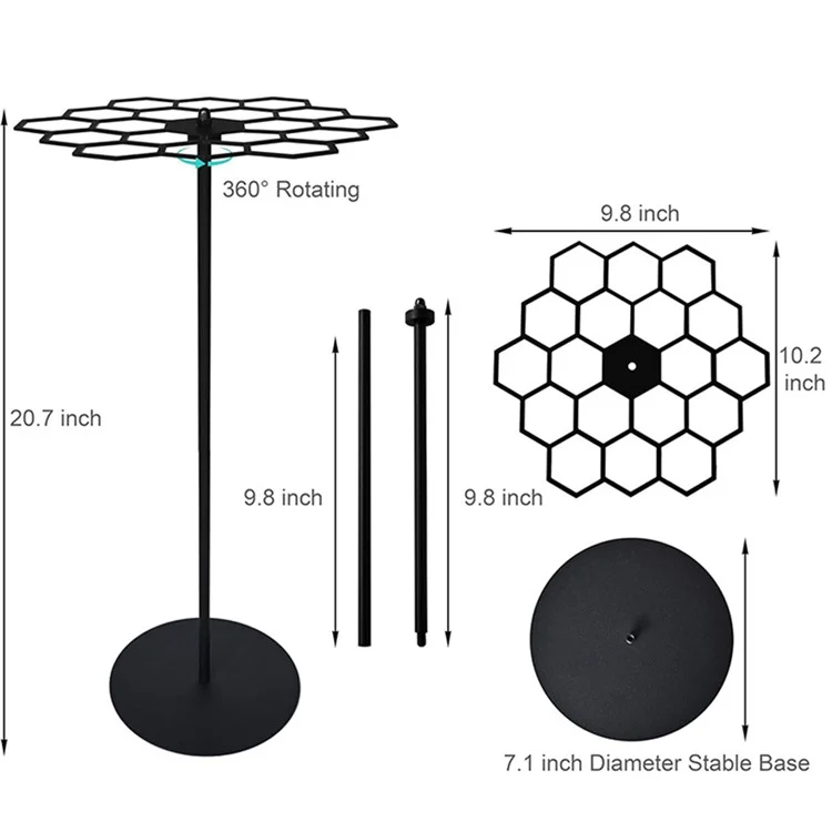Carbon Steel Rotating Medal Display Stand Desktop 360 Degree Spin Medals Hanging Rack