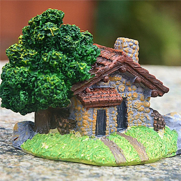 Ornement de cabine à texture de pierre, décoration de bonsaï, artisanat de résine de paysage de micro-jardin