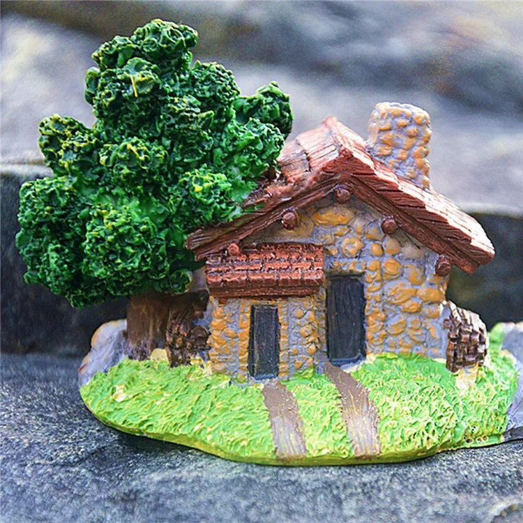 Ornement de cabine à texture de pierre, décoration de bonsaï, artisanat de résine de paysage de micro-jardin
