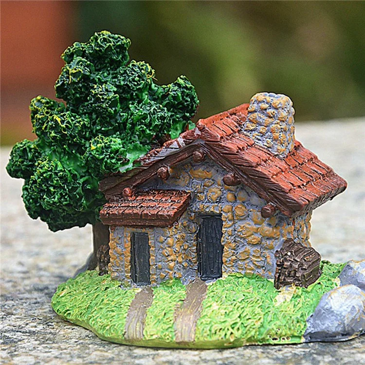 Ornement de cabine à texture de pierre, décoration de bonsaï, artisanat de résine de paysage de micro-jardin