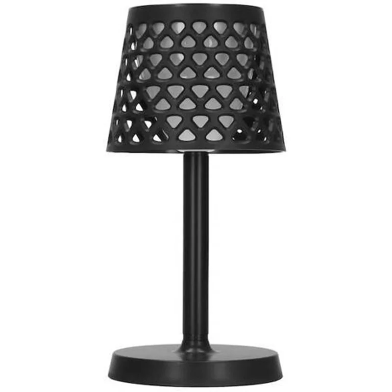Solarbeleuchtete 5-in-1 wiederaufladbare Tischlampe, wasserdicht für Außenbereich, Garten, Terrasse, Rasen, Dorm - Schwarz
