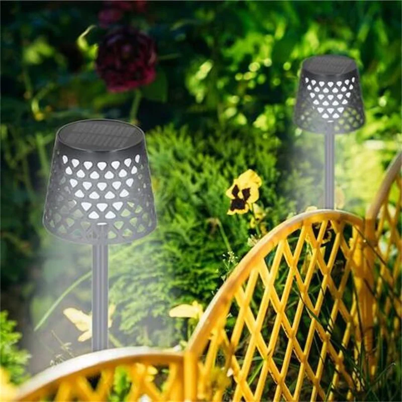 Solarbeleuchtete 5-in-1 wiederaufladbare Tischlampe, wasserdicht für Außenbereich, Garten, Terrasse, Rasen, Dorm - Schwarz