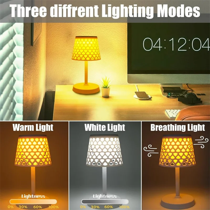 Solarbeleuchtete 5-in-1 wiederaufladbare Tischlampe, wasserdicht für Außenbereich, Garten, Terrasse, Rasen, Dorm - Schwarz