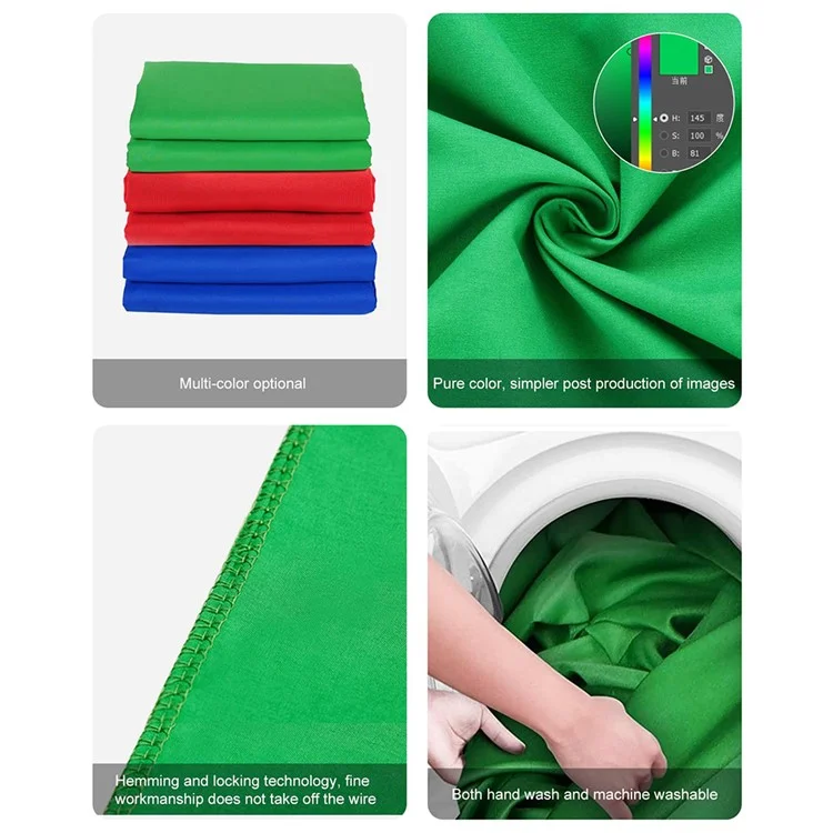 2m x 2m For Photography Green Screen Backdrop Chroma Key Background Studio Shooting Wall With Stand