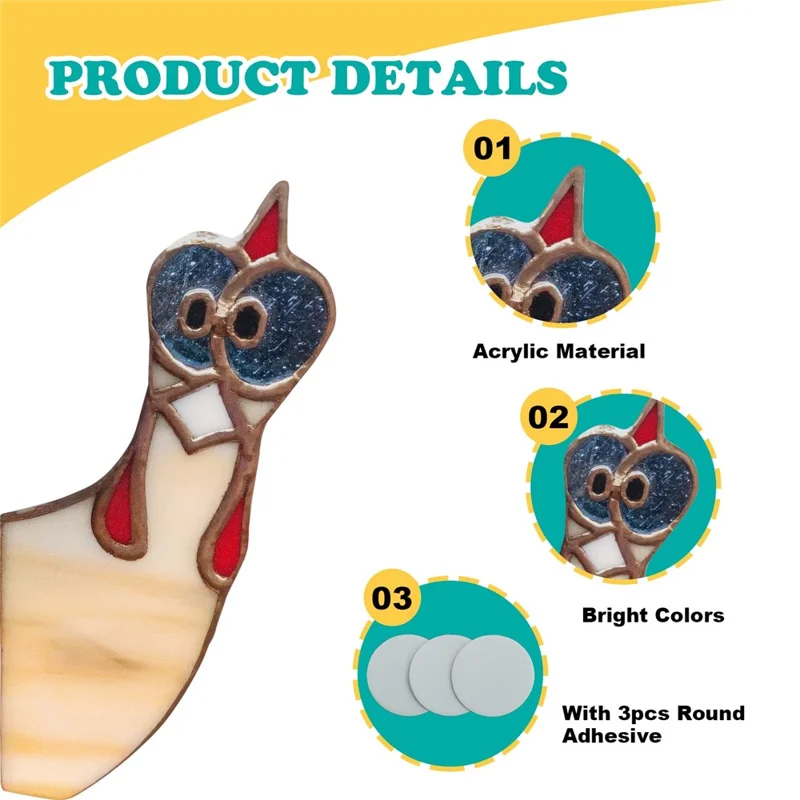 20cm Creative Peeping Rooster Window Corner Decor Acrylic Balcony Ornament - Style C