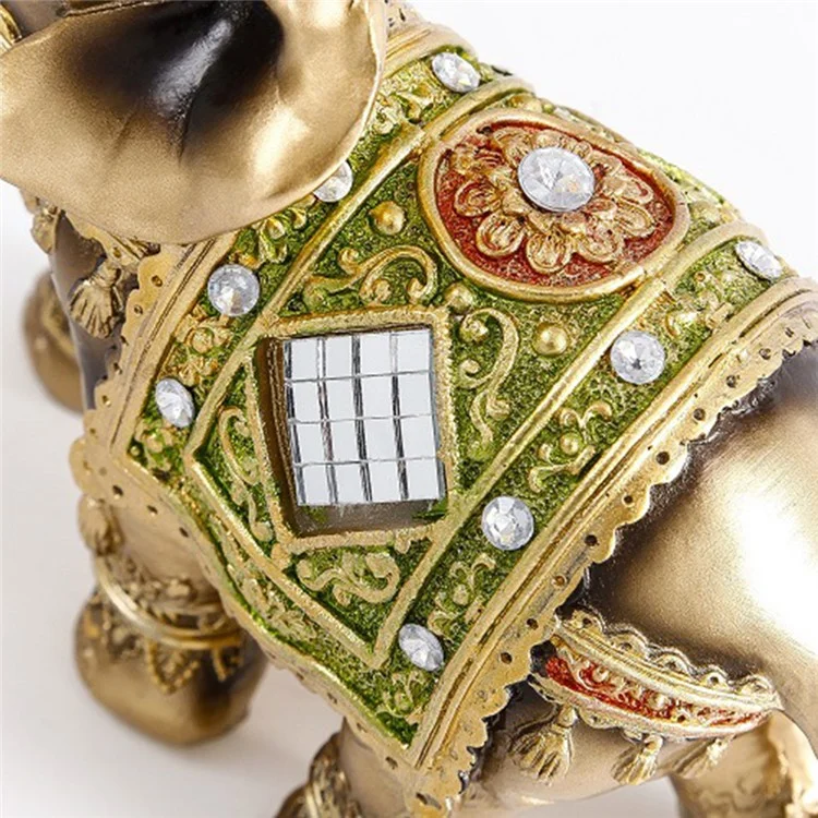Feng Shui Glücks-Elefantenstatue, Kunstharz-Handwerk für Zuhause, Veranda, Büro, Schreibtisch, Ornament, Größe L - Grün