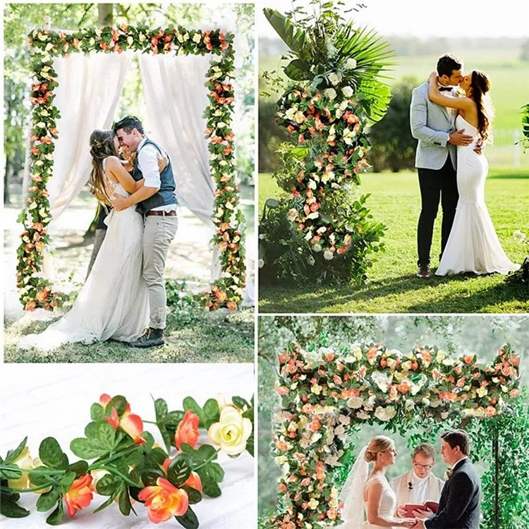 Guirnalda artificial de peonías de 2,5 m con 45 flores decoración floral para boda, hogar, techo y pared - Rojo