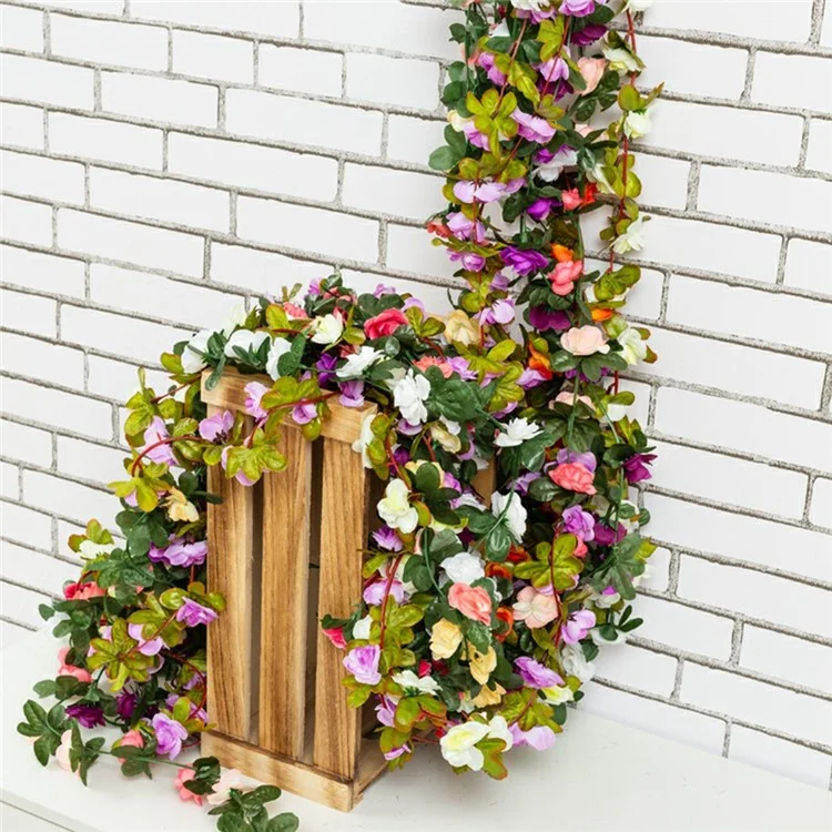 Guirnalda artificial de peonías de 2,5 m con 45 flores decoración floral para boda, hogar, techo y pared - Rojo