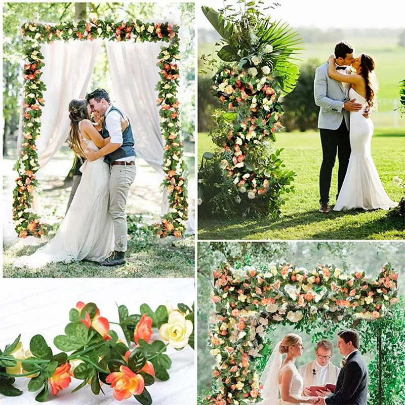2.5m Artificial Peony Flower Garland 45 Blooms Floral Vine Wedding Home Ceiling Wall Decor - Purple