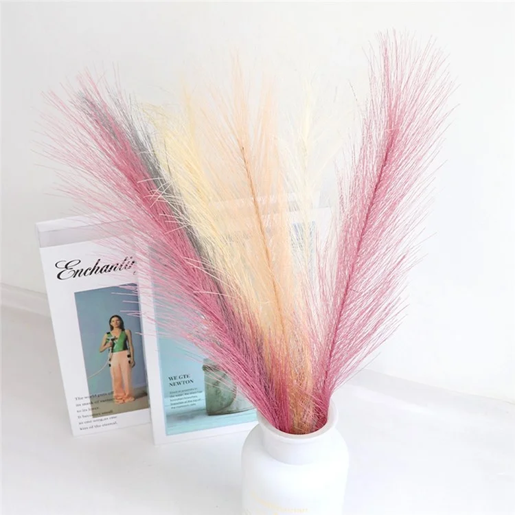 15Pcs Artificial Reeds Home Wedding Decoration DIY Party Bedroom Faux Plant Vase Decor - Brown