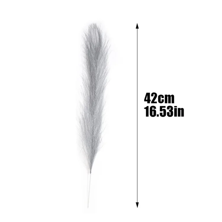 15Pcs Artificial Reeds Home Wedding Decoration DIY Party Bedroom Faux Plant Vase Decor - Brown