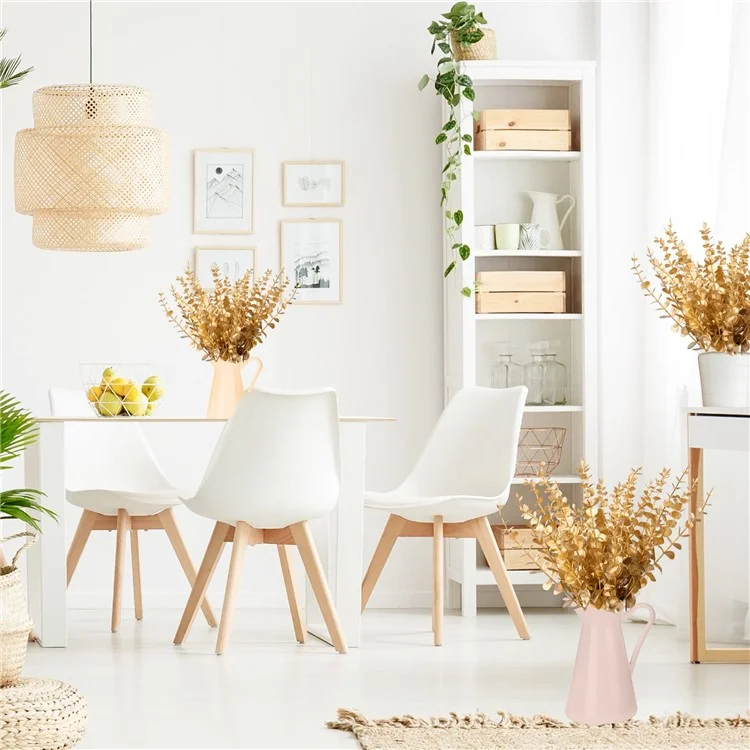 10 Stück künstliche Eukalyptuszweige, Kunststoff-Faux-Pflanze, Heim- und Bürodekoration, Hochzeit, Party - Gold
