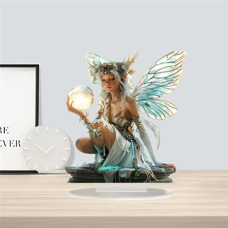 Mond-Feen-Tischdekoration mit Standfuß, Acryl-Ornament für Zuhause und Büro