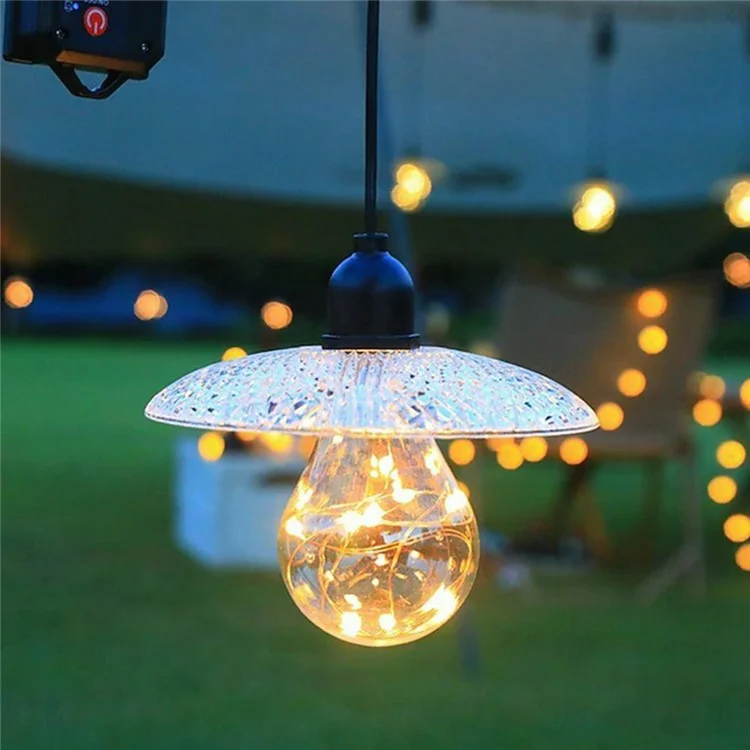 Akku-betriebene Zelt-Hängelaterne, Lichterkette, Glühbirne für Outdoor-Garten, Terrasse, dekorative Raumbeleuchtung