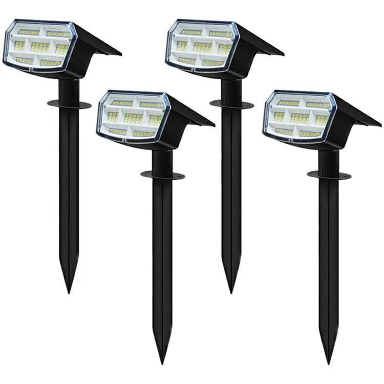 ZJ-DC59 4 Stück Solarrasenleuchten 59 LED Outdoor Garten Hof wasserdichte Bodenspießleuchte