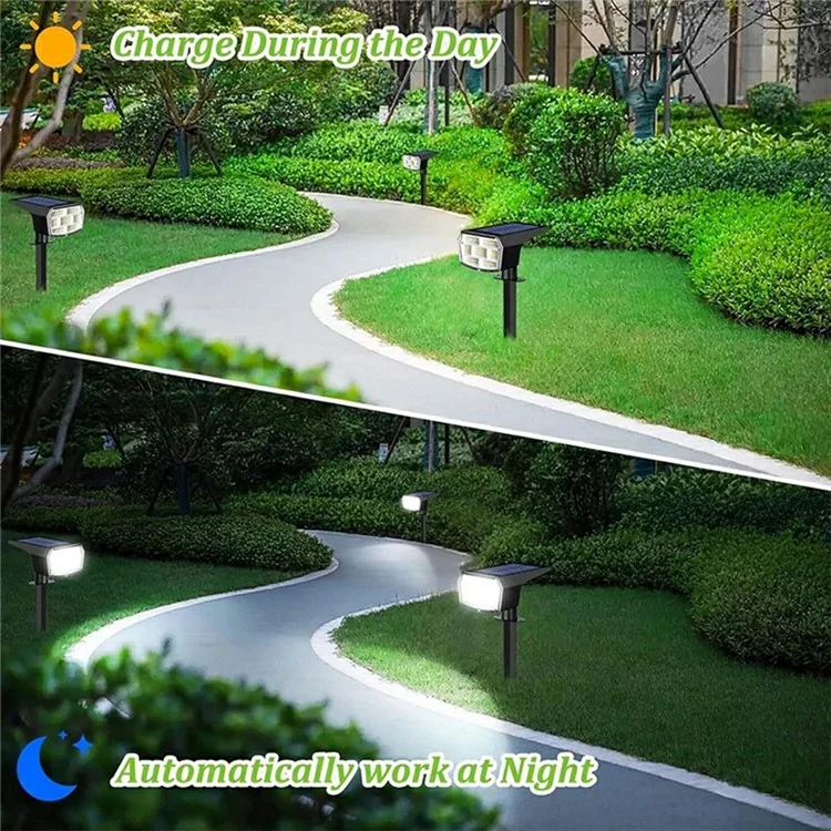 ZJ-DC59 4 Stück Solarrasenleuchten 59 LED Outdoor Garten Hof wasserdichte Bodenspießleuchte