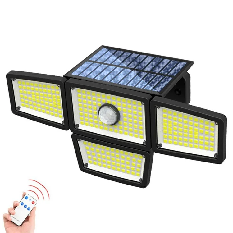 TY108010 4-Köpfige drehbare 283 LED Wandleuchte Outdoor Wasserdichte Solarlampe für Garten und Terrasse
