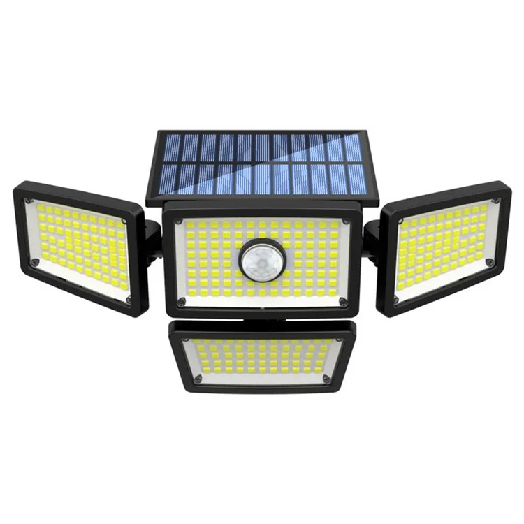 TY108010 4-Köpfige drehbare 283 LED Wandleuchte Outdoor Wasserdichte Solarlampe für Garten und Terrasse