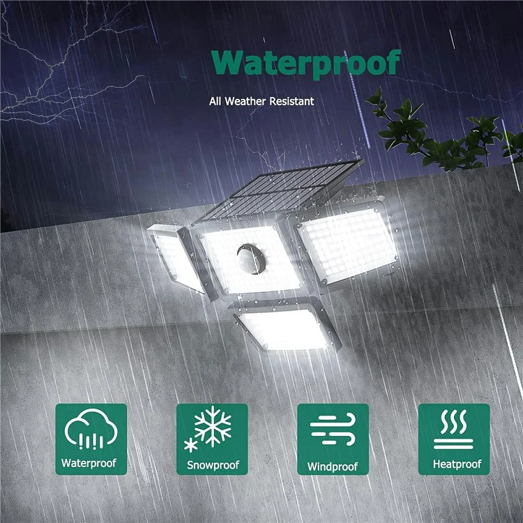 TY108010 4-Köpfige drehbare 283 LED Wandleuchte Outdoor Wasserdichte Solarlampe für Garten und Terrasse
