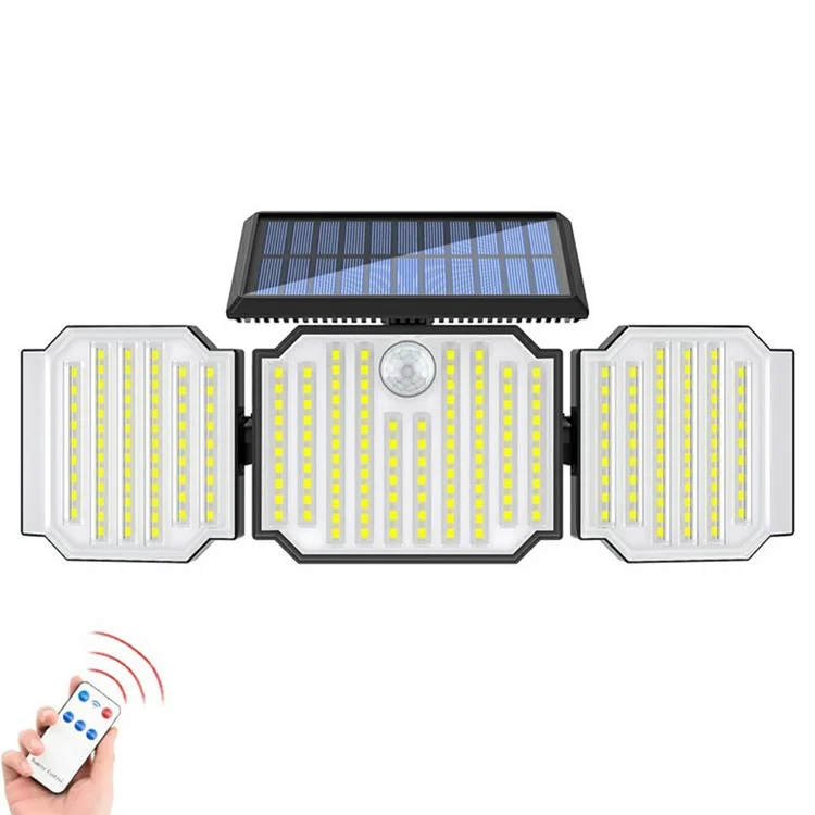 TY05143 3 Heads Rotatable 283 LED Wall Light Motion Sensor Outdoor Waterproof Solar Lamp