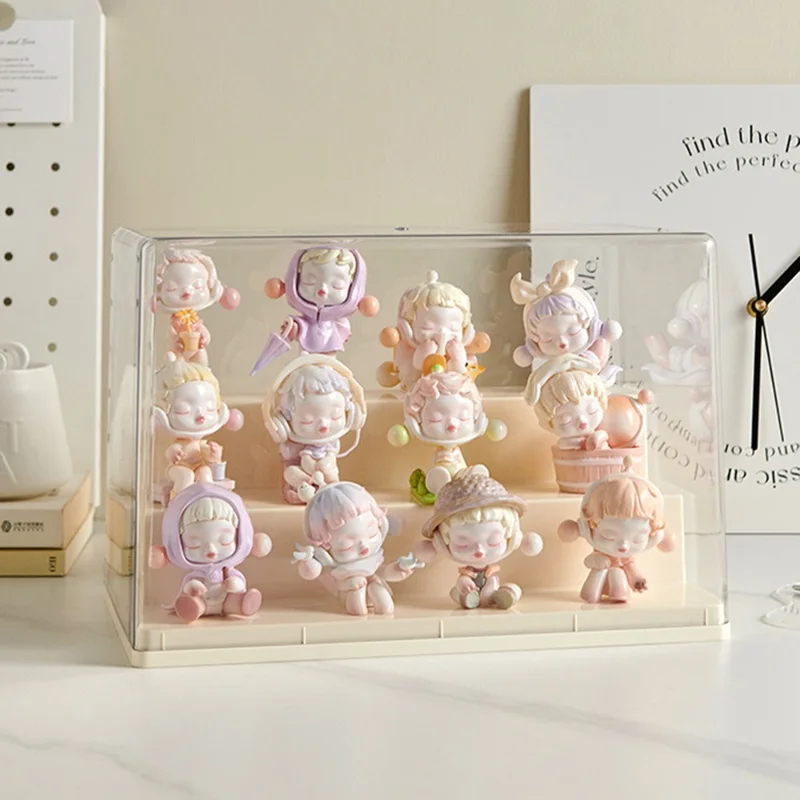 Size M Three Layer Step Blind Box Display Case Action Figure Collectible Clear Storage Container