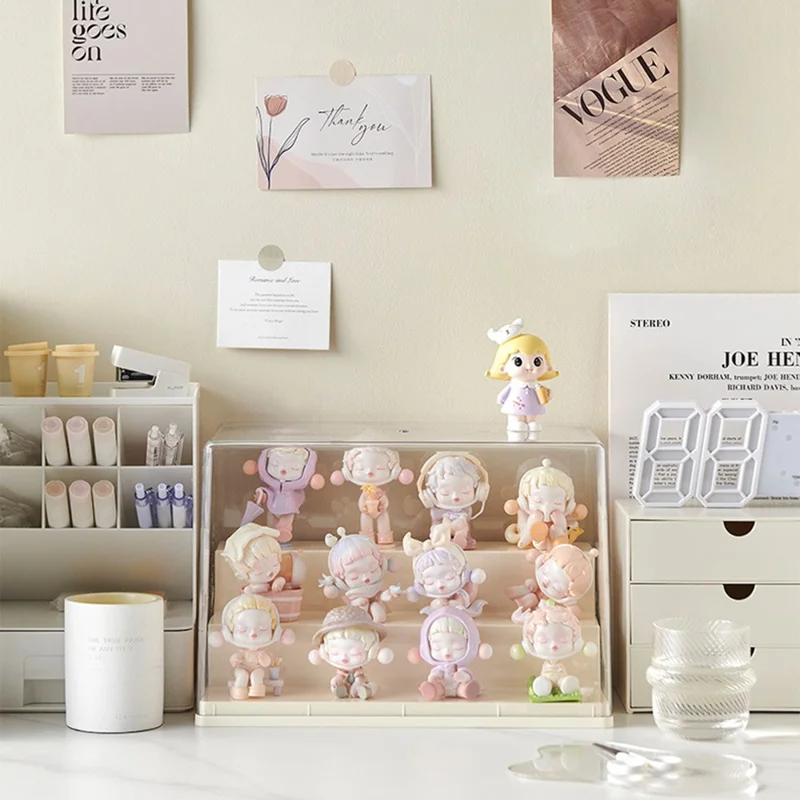 Size M Three Layer Step Blind Box Display Case Action Figure Collectible Clear Storage Container