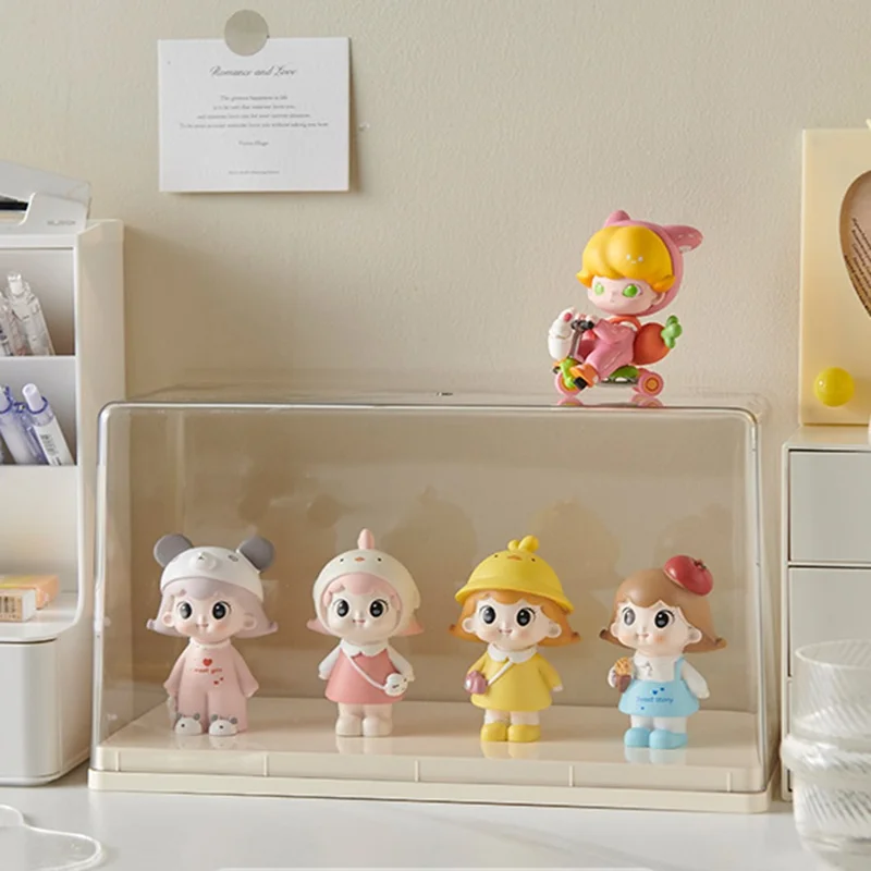 Blind Box Display Case Transparent Figure Collection Storage PET + PS Dust-Proof Showcase Size L