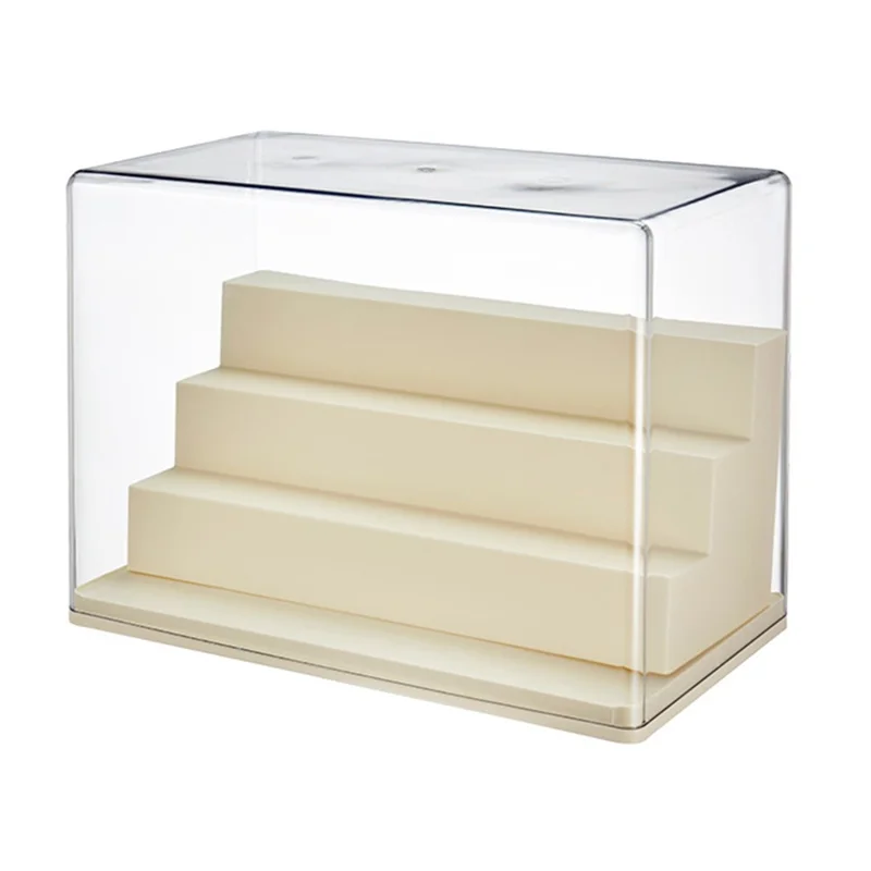 Size L Four Layer Step Blind Box Display Case Action Figure Collectible Clear Storage Container