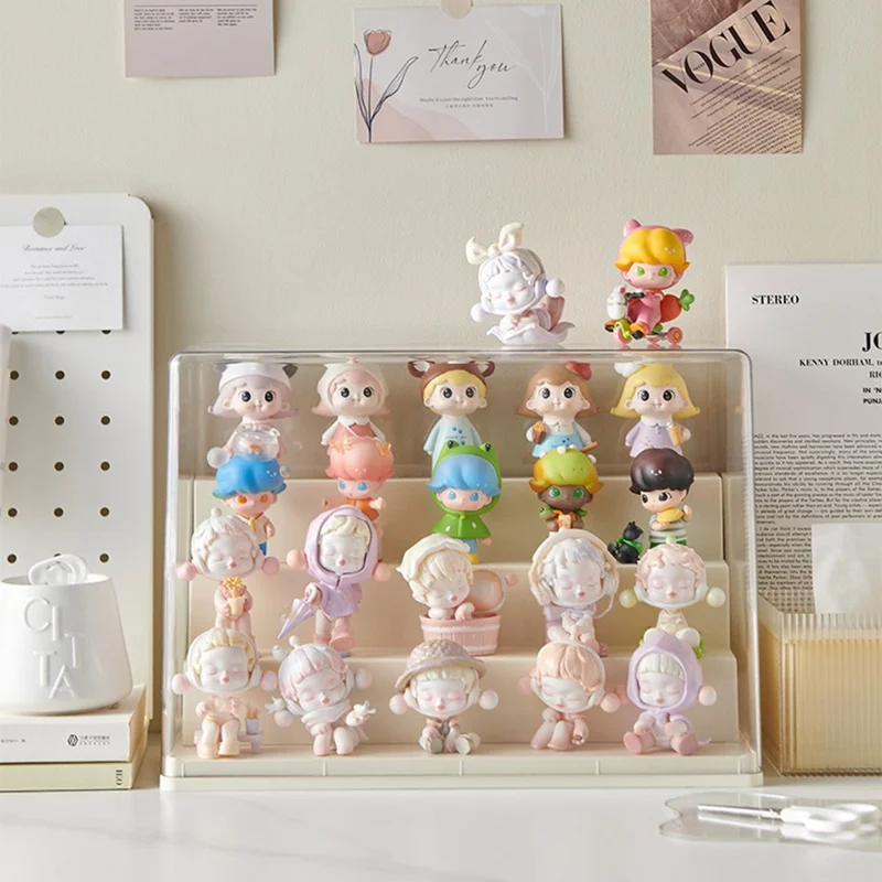 Size L Four Layer Step Blind Box Display Case Action Figure Collectible Clear Storage Container