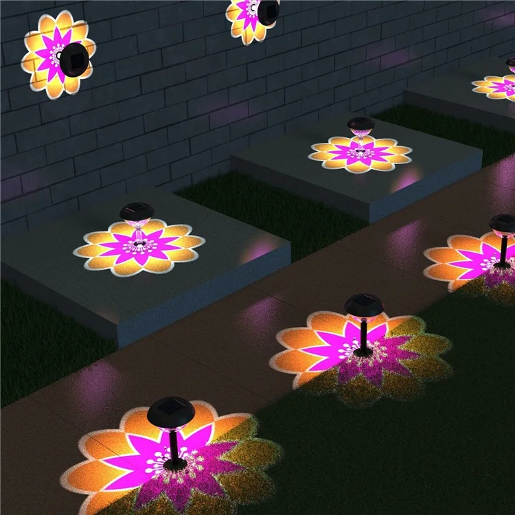 F10 Solar Powered Projector Light Waterproof Garden Landscape Stake Light Lawn Lamp