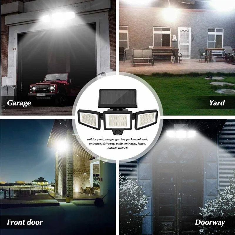 TY-YJ002A 210 LED Solar Wall Light IP65 Waterproof Motion Sensor Security Lighting for Yard / Patio / Garage