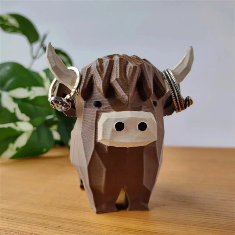 Highland Cow Ring Holder Resin Craft Decorative Figurine Jewelry Storage Organizer Desktop Ornament