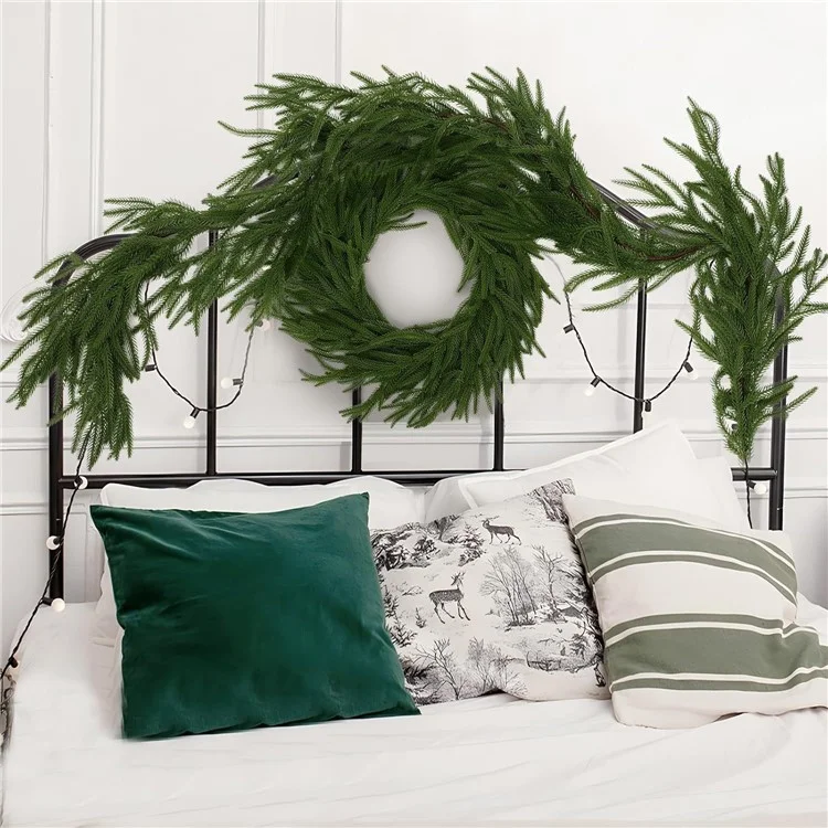 1.2m Artificial Pine Garland Cedar Vine Garland for Stairs, Fireplace, and Window Decoration Realistic Faux Pine Branches