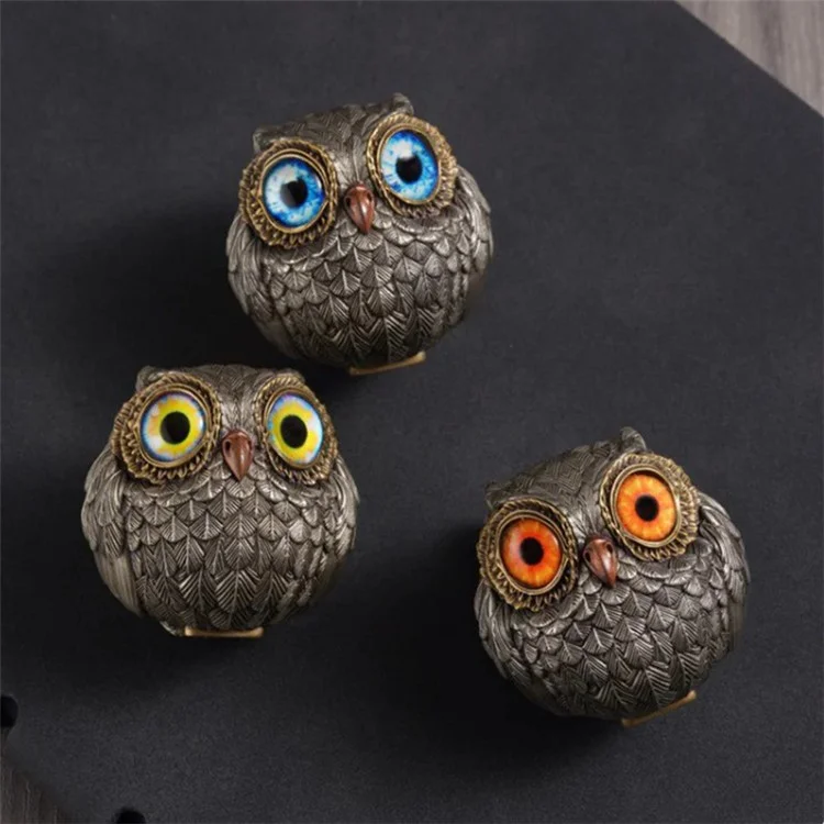 Figurine de Hibou en Résine - Ornement Décoratif Porte-Bonheur Symbole de Sagesse pour Maison / Jardin / Table - Rouge