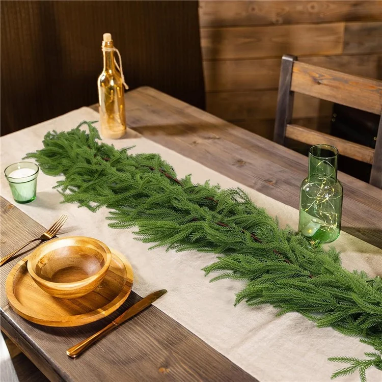 2.7m Artificial Pine Garland Cedar Vine Garland for Stairs, Fireplace, and Window Decoration Realistic Faux Pine Branches