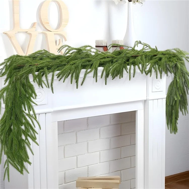 2.7m Artificial Pine Garland Cedar Vine Garland for Stairs, Fireplace, and Window Decoration Realistic Faux Pine Branches
