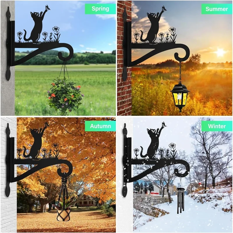 Outdoor Heavy Duty Iron Hanging Basket Hook Plant Hanger Animal Silhouette Decorative Garden Bracket - Dog
