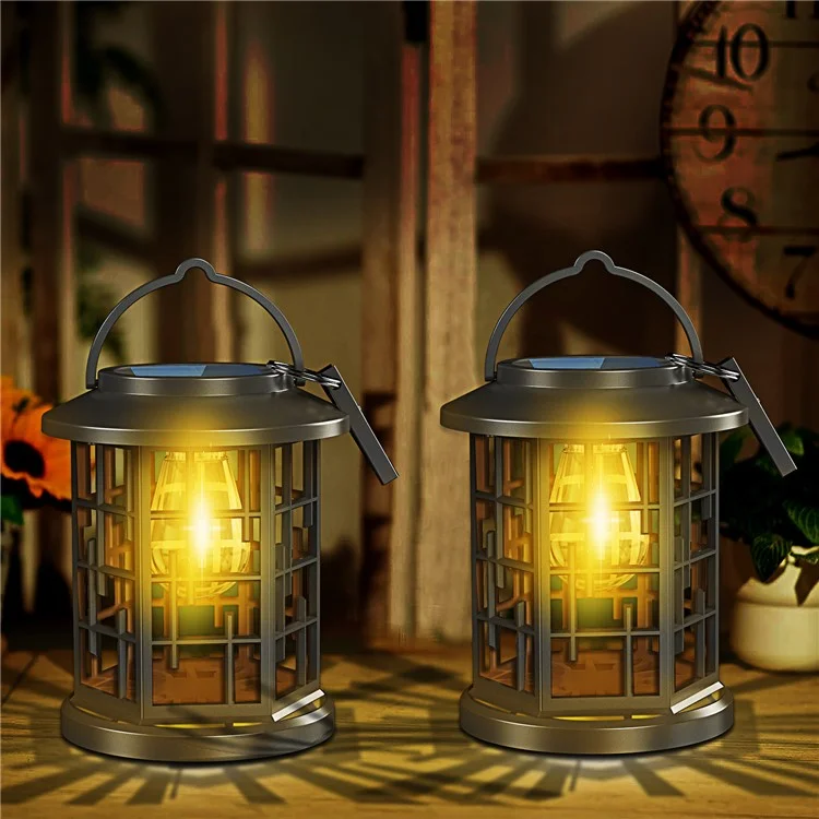 YY-91008B1 Solar Lantern Tungsten Filament Bulb Design IP65 Waterproof 2800-3200K Outdoor Hanging Lamp