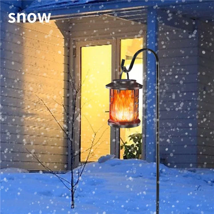 YY-91008B Hanging Solar Lights Lantern IP65 Waterproof Outdoor Flickering Flames Lantern for Yard Garden