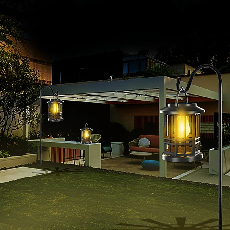 Lanternas Solares YY-91008C1 com Lâmpada de 2800-3200K, Filamento de Tungstênio, IP65 à Prova d'Água para Pendurar em Ambientes Externos