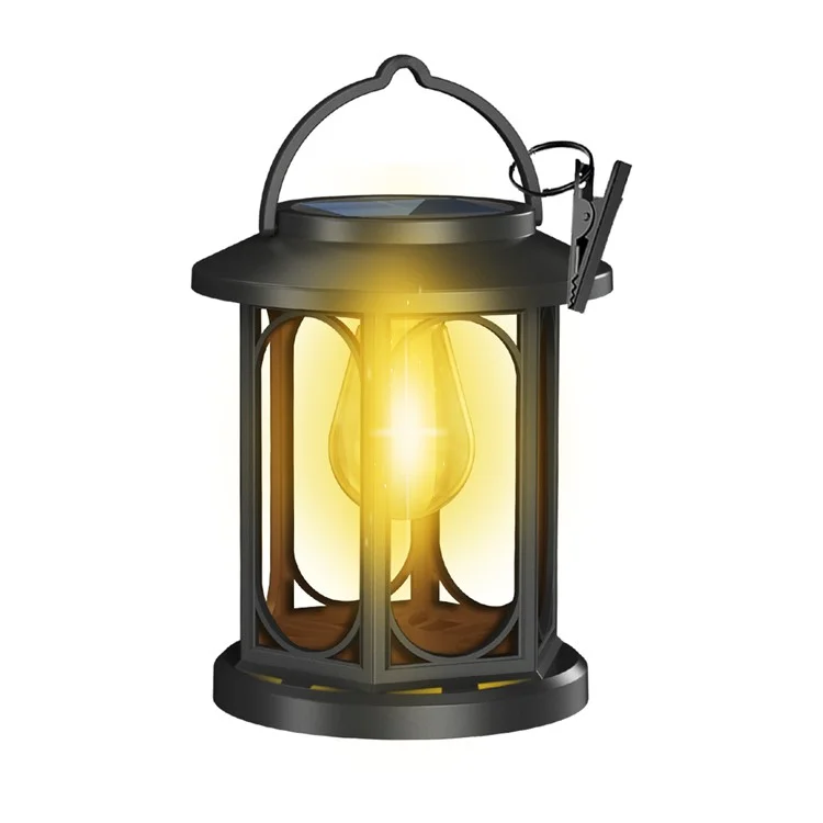 YY-91008D1 Solar Lanterns Bulb Design Tungsten Filament IP65 Waterproof Outdoor Hanging Lamp for Garden