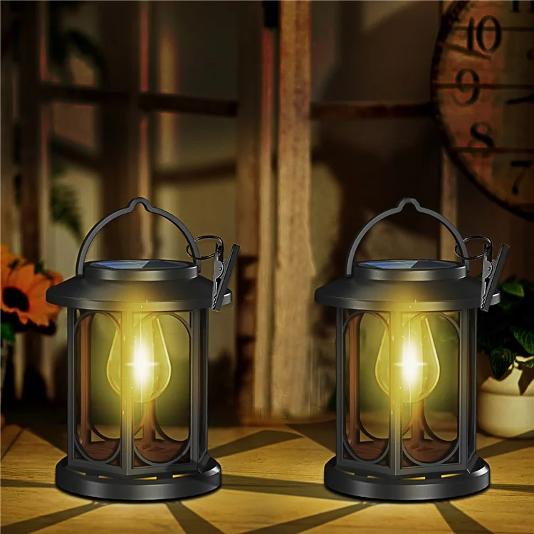 YY-91008D1 Solar Lanterns Bulb Design Tungsten Filament IP65 Waterproof Outdoor Hanging Lamp for Garden
