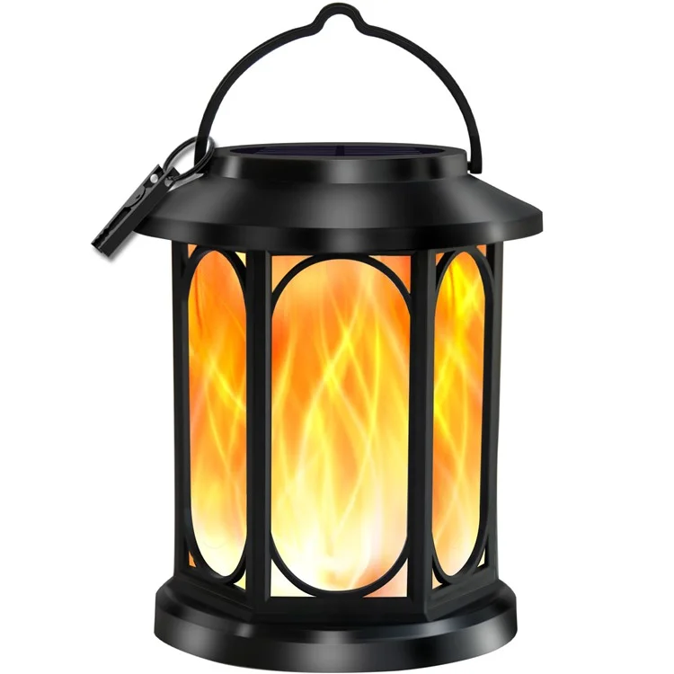 YY-91008D Solar Lanterns Outdoor IP65 Waterproof Flickering Flame Hanging Lights for Garden / Lawn