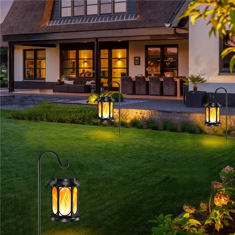 YY-91008D Solar Lanterns Outdoor IP65 Waterproof Flickering Flame Hanging Lights for Garden / Lawn