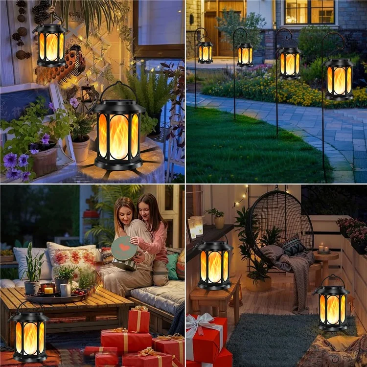 YY-91008D Solar Lanterns Outdoor IP65 Waterproof Flickering Flame Hanging Lights for Garden / Lawn