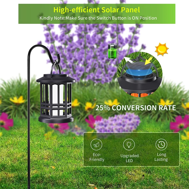 YY-91008C Solarleuchten IP65 Outdoor Flackernde Flamme Hängende Laternen für Terrasse Garten Dekorativ