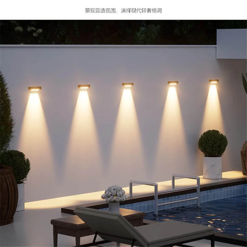 4PCS 3LED Outdoor Solar Wall Lamp Waterproof Landscape Automatic Lighting for Garden Patio Fence - Warm Light
